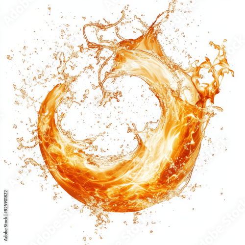fire splash on white background	