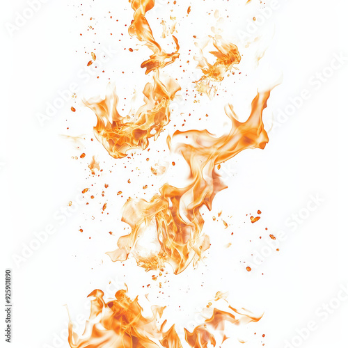 fire splash on white background