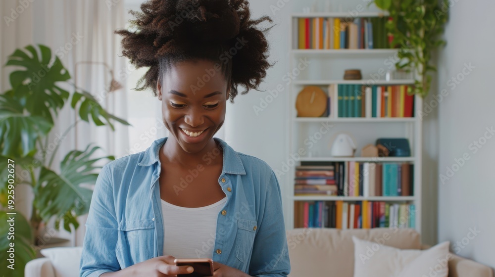 The smiling woman with smartphone The smiling woman with smartphone
