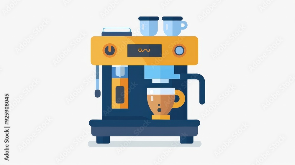 Create an icon featuring a coffee maker, with a clean and modern design. Create an icon featuring a coffee maker, with a clean and modern design.