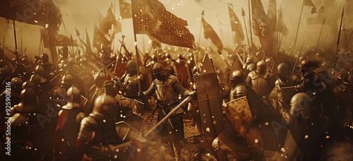 If a photo existed of medieval battles type of photo. AI-generated image. Hand edited.