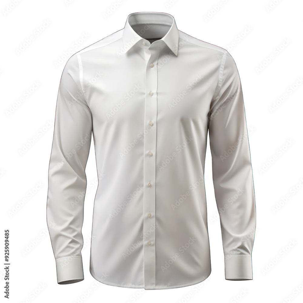 White Shirt with Long Sleeves isolated on transparent background White Shirt with Long Sleeves isolated on transparent background