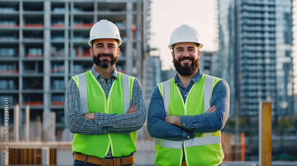 The construction site engineers The construction site engineers