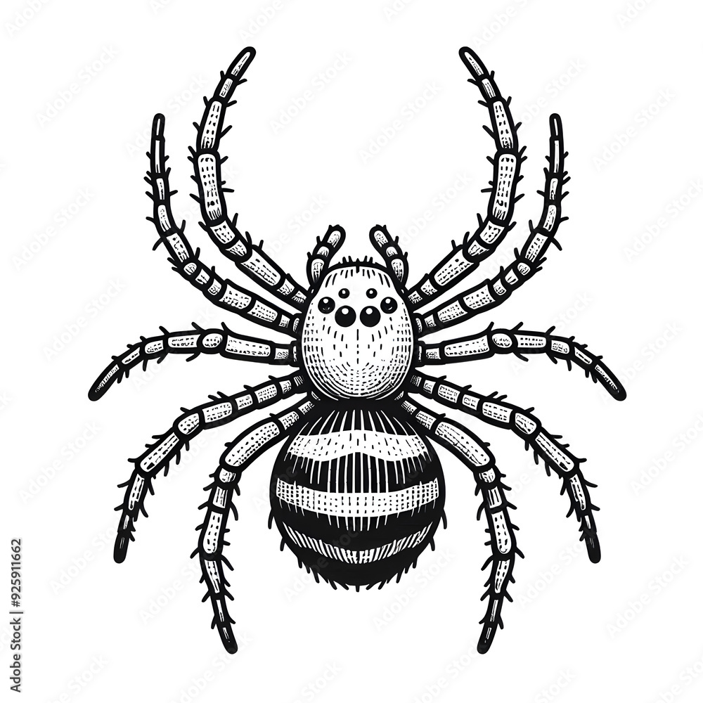 Vector illustration of spider isolated on white background. For kids coloring book Vector illustration of spider isolated on white background. For kids coloring book