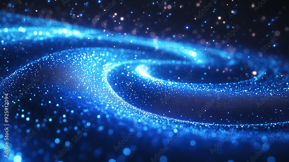 Abstract blue particle spiral with glowing Abstract blue particle spiral with glowing