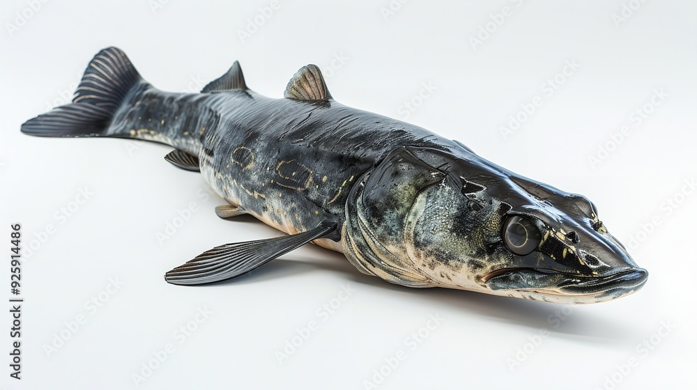 Chain Pickerel clearly photo on white background, Chain Pickerel clearly photo on white background,