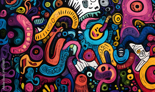 abstract doodle hand drawn design background