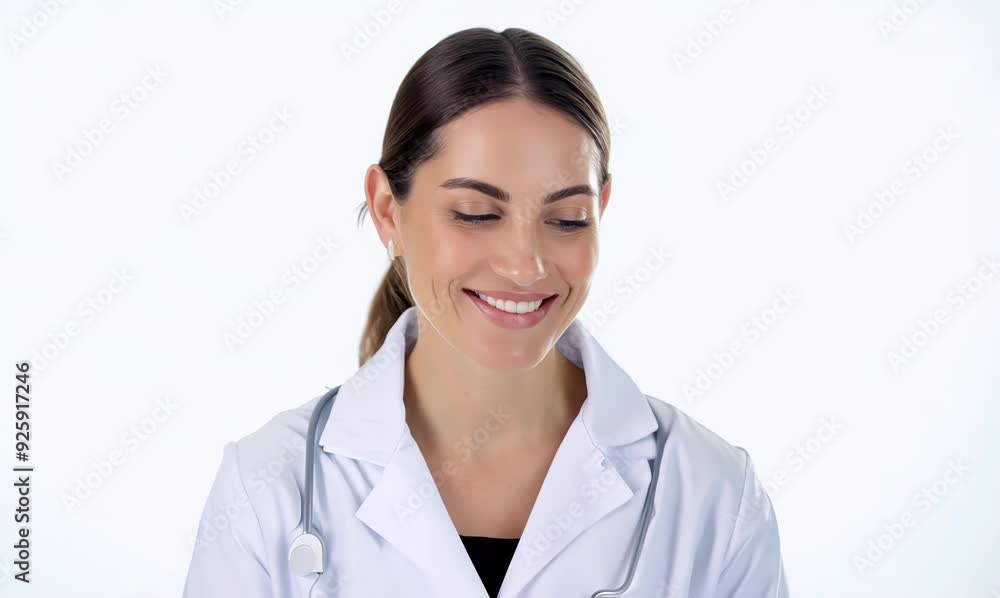 Portrait of a beautiful smiling female doctor with stethoscope. Portrait of a beautiful smiling female doctor with stethoscope.