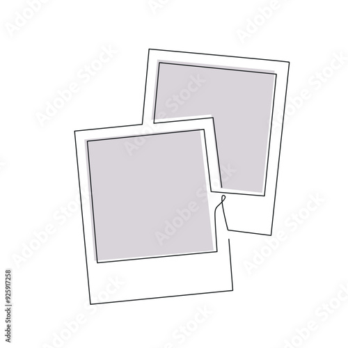 Photo in one continuous line in color. One line drawing, minimalism. Vector illustration.