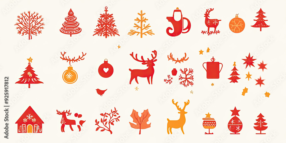 Fototapeta premium christmas icon set