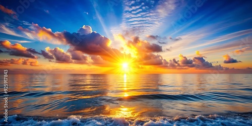 Amazing Sunset Over the Sea with Vibrant Colors