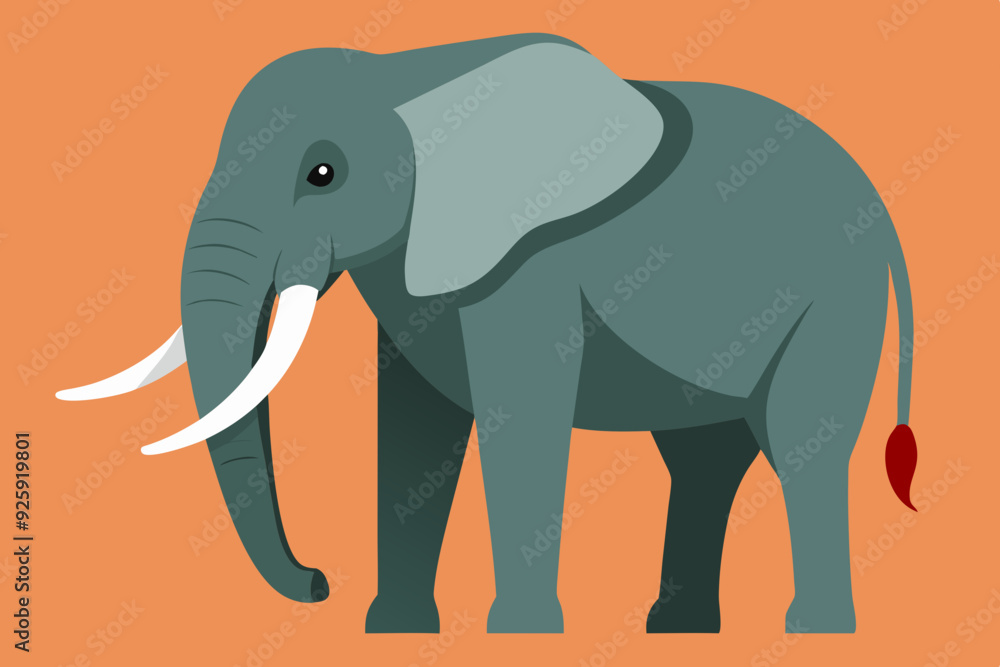 Fototapeta premium African elephant and vector art illustration