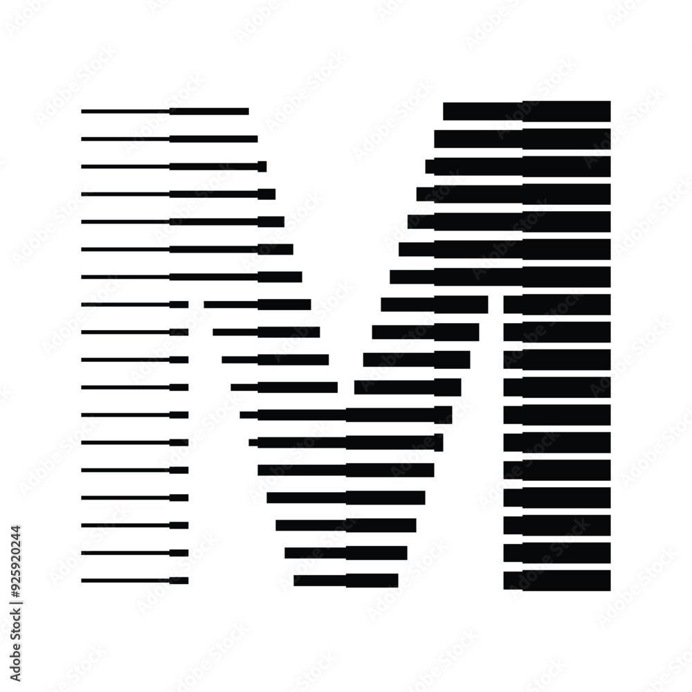 Letter M Logo with Abstract Line Pattern Letter M Logo with Abstract Line Pattern