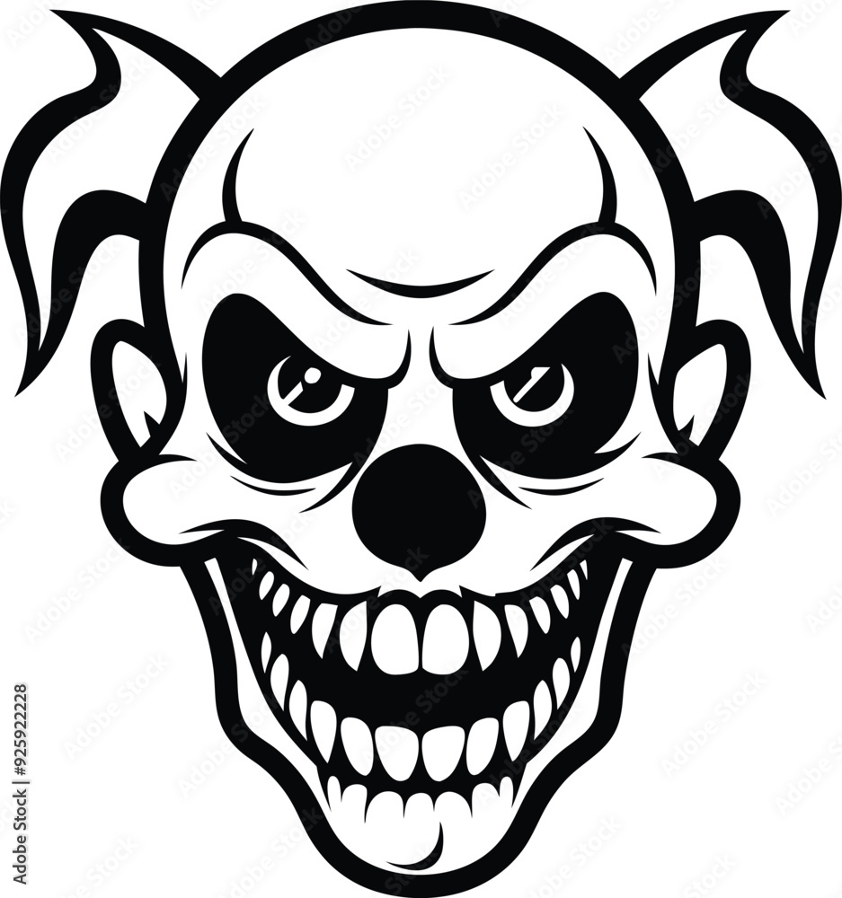 clown skull illustration black and white clown skull illustration black and white