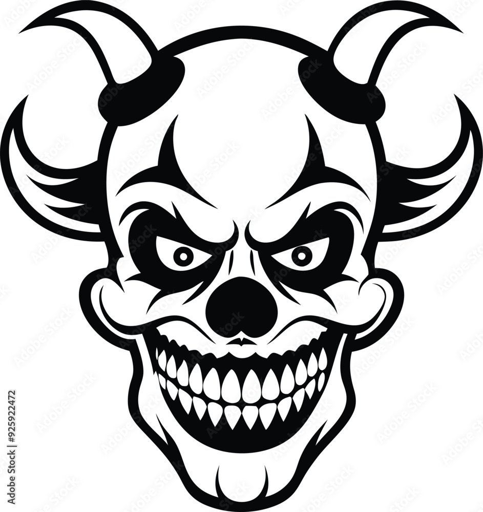 clown skull illustration black and white clown skull illustration black and white