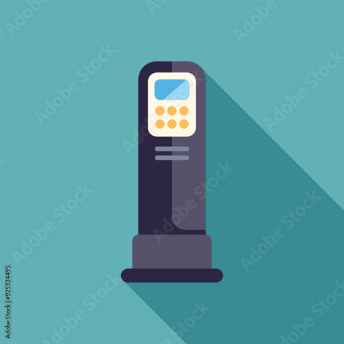 Parking meter accepting contactless payment using nfc technology with a digital display and buttons