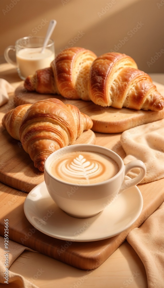 croissant and coffee croissant and coffee