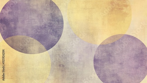 Abstract textured circles in yellow and purple.