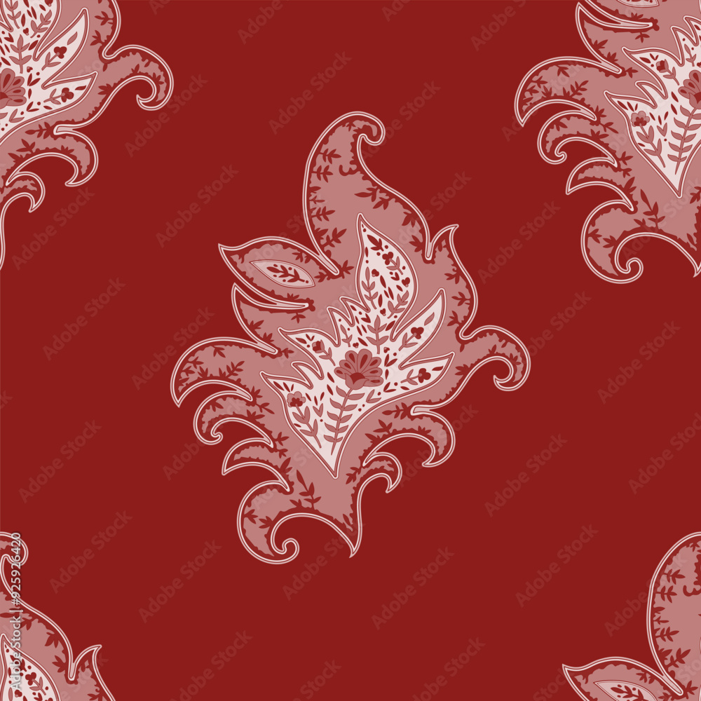 Detailed Red Paisley Design vector Detailed Red Paisley Design vector