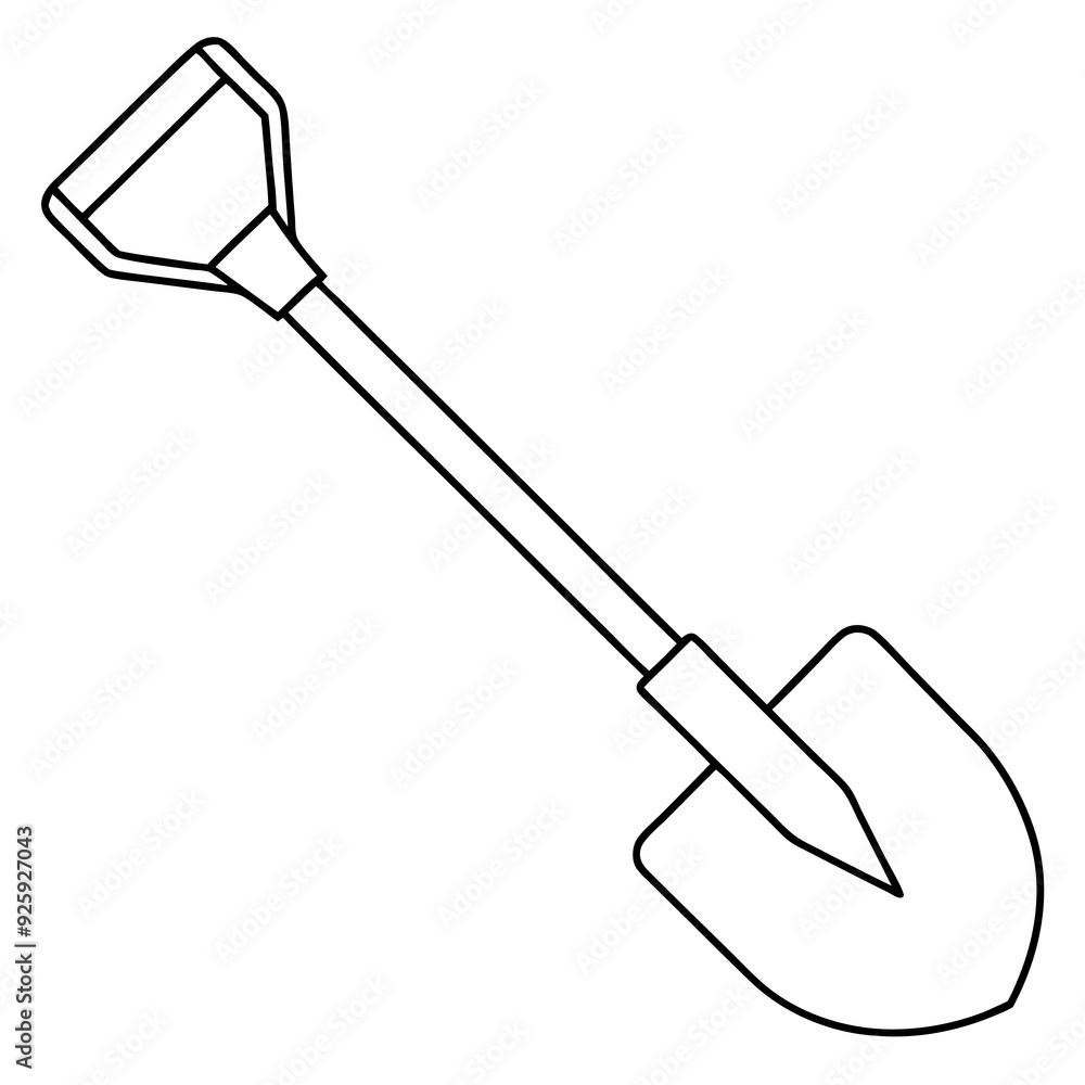 Shovel line art vector illustration Shovel line art vector illustration