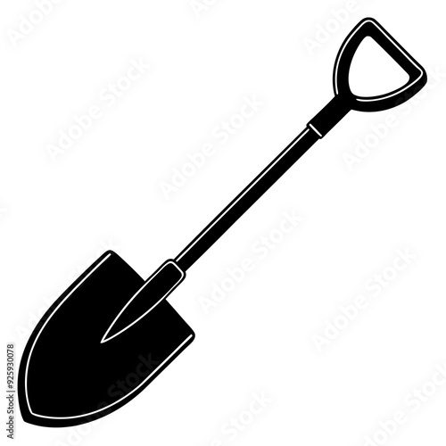 Shovel black art vector illustration