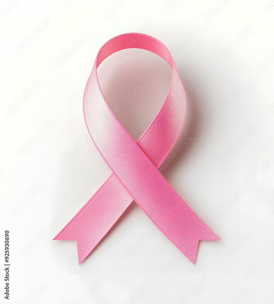 pink ribbon for cancer awareness, isolated on a white background pink ribbon for cancer awareness, isolated on a white background
