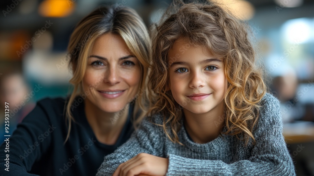 A teacher and her young student share a joyful moment, smiling at each other with warmth in a vibrant, lively classroom A teacher and her young student share a joyful moment, smiling at each other with warmth in a vibrant, lively classroom