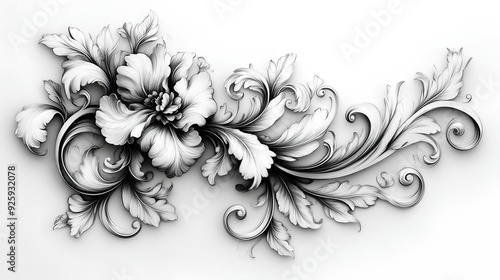 Elegant swirls, decorative flourishes, calligraphic element, vintage curves artistic designs for graphic projects, invitations, and tattoos creative layouts