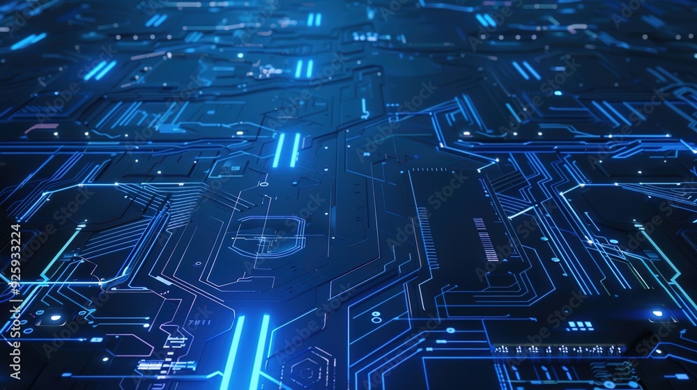 Circuit Board Technology Background. Blue Abstract Data Transfer Design Illustration. Circuit Board Technology Background. Blue Abstract Data Transfer Design Illustration.