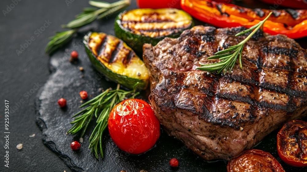 Grilled steak with vegetables Grilled steak with vegetables