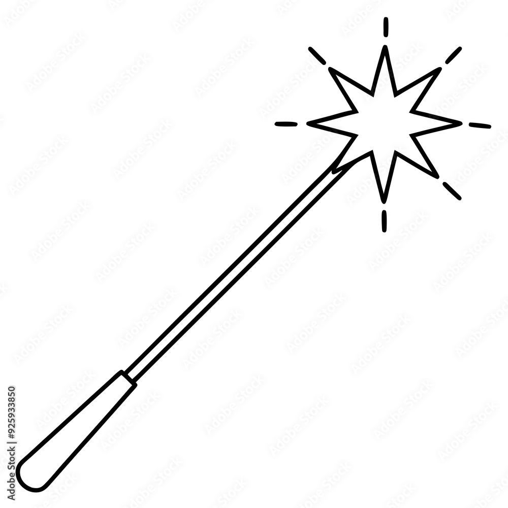 magic wand art vector illustration magic wand art vector illustration