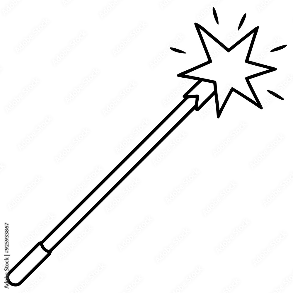 magic wand art vector illustration magic wand art vector illustration