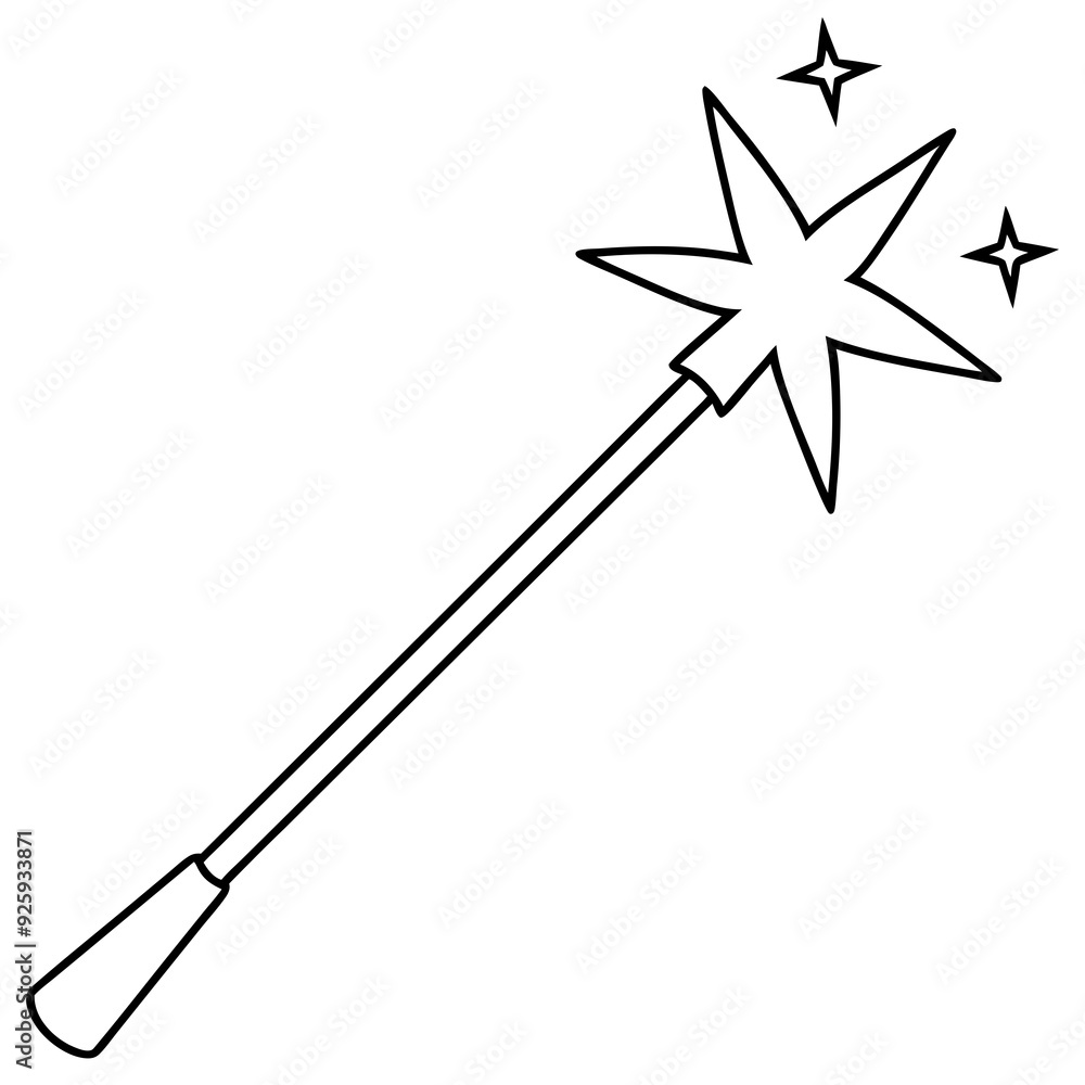 Naklejka premium magic wand art vector illustration
