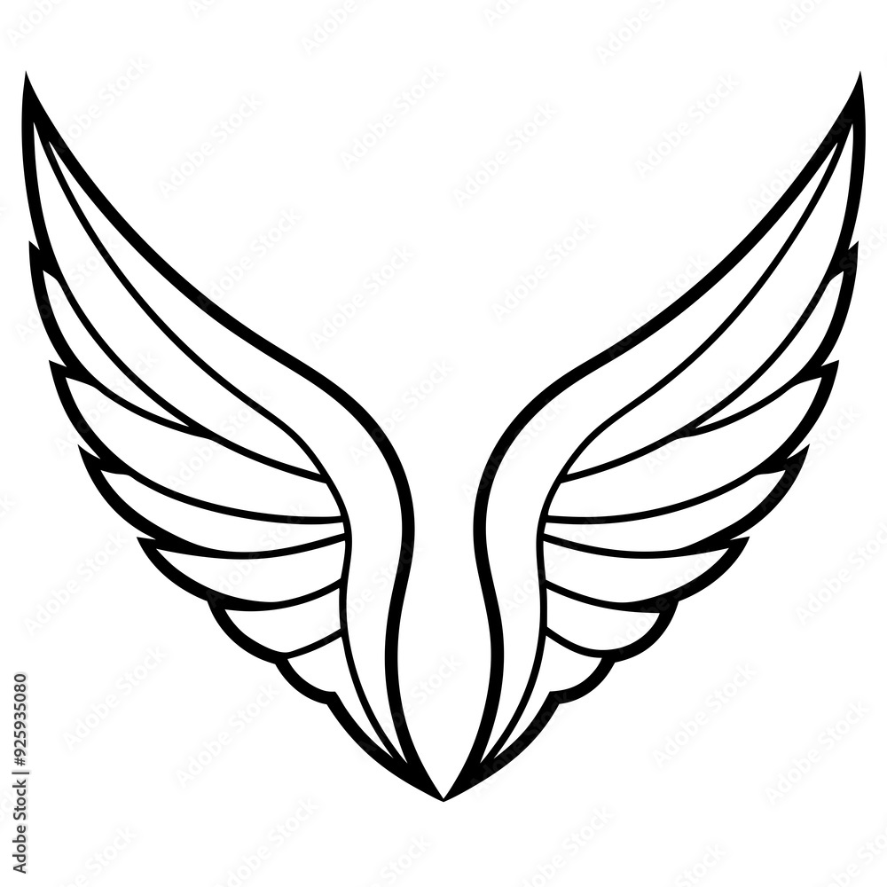 Obraz premium Metallic Wing art vector illustration