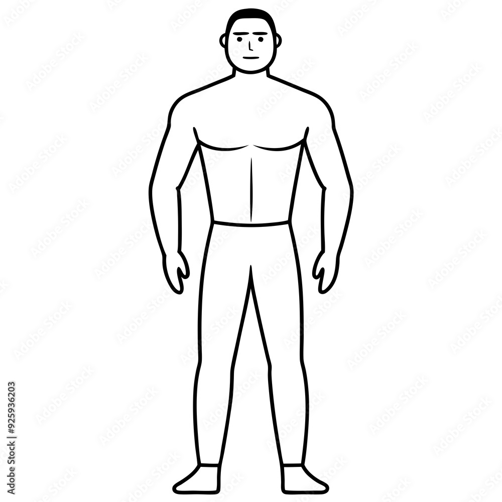 Fototapeta premium Mann figure line art vector illustration