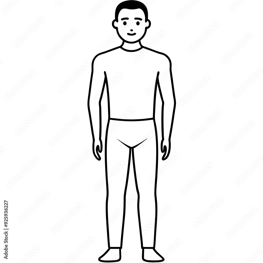 Mann figure line art vector illustration Mann figure line art vector illustration