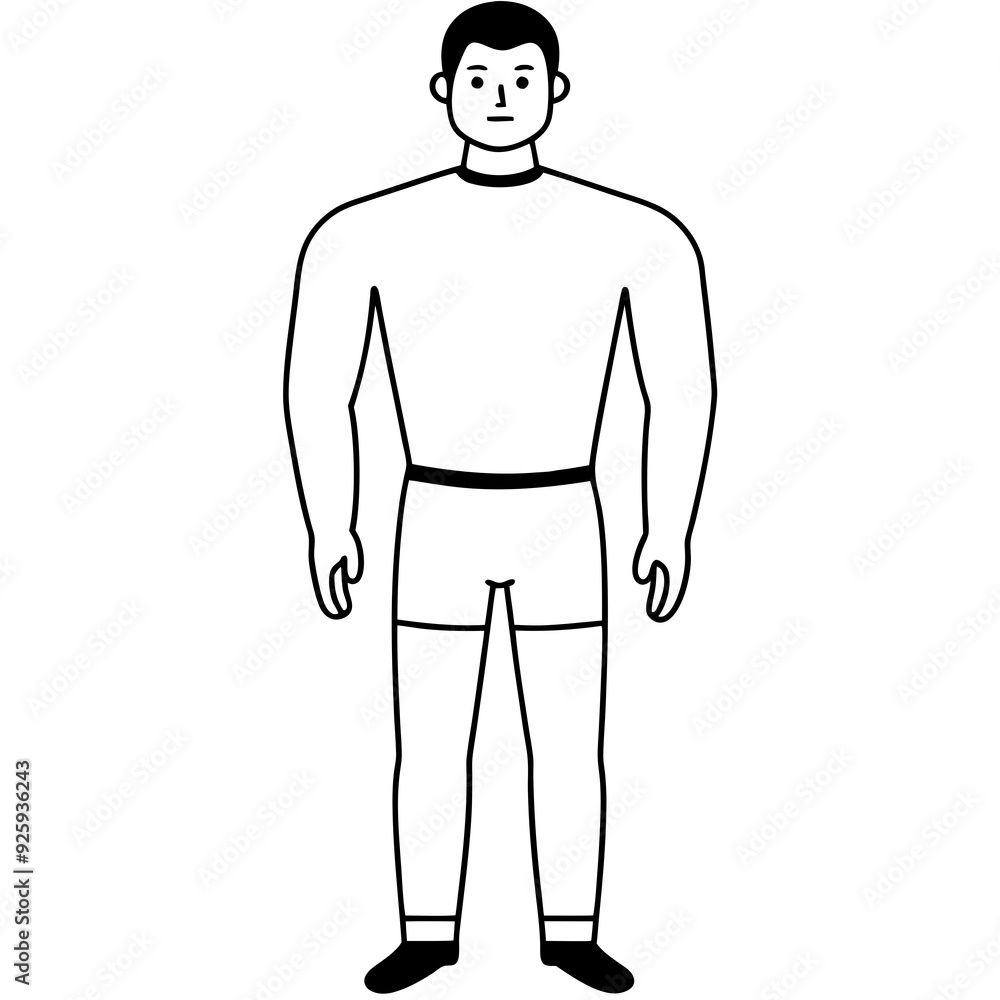 Mann figure line art vector illustration Mann figure line art vector illustration