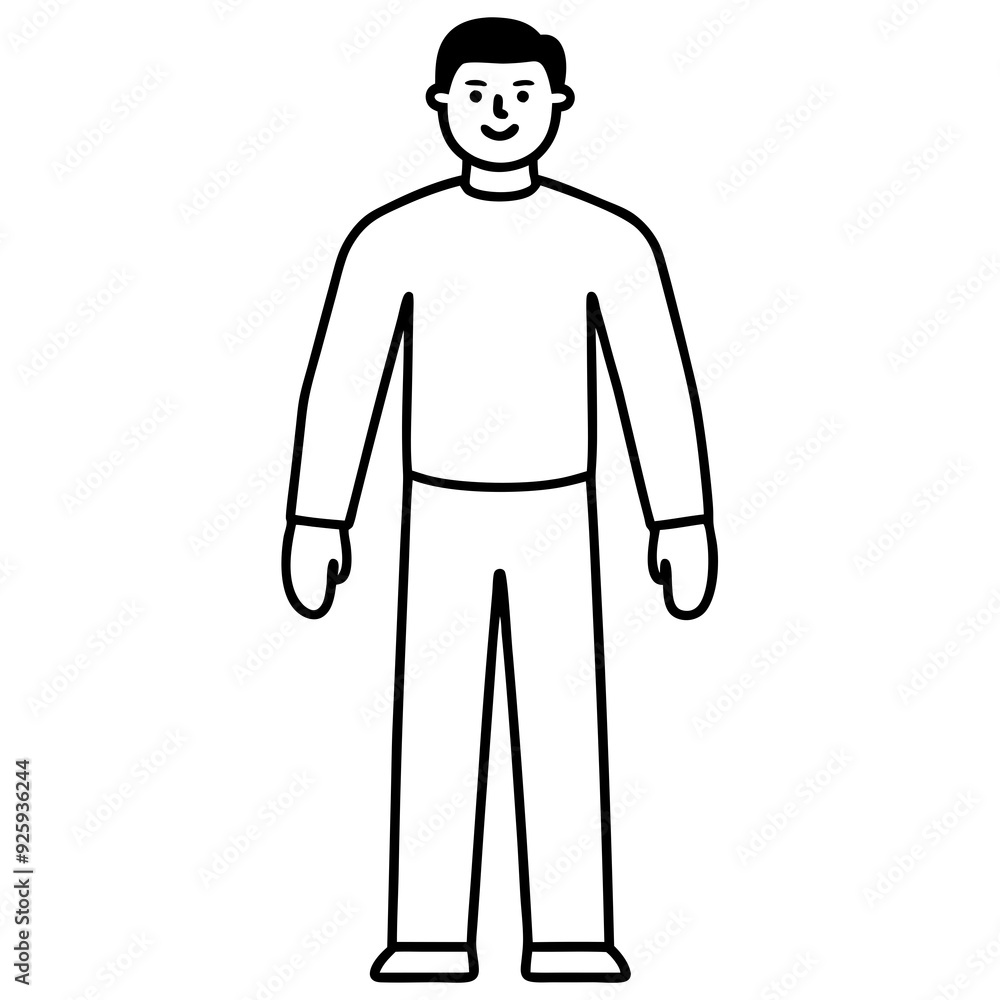Mann figure line art vector illustration