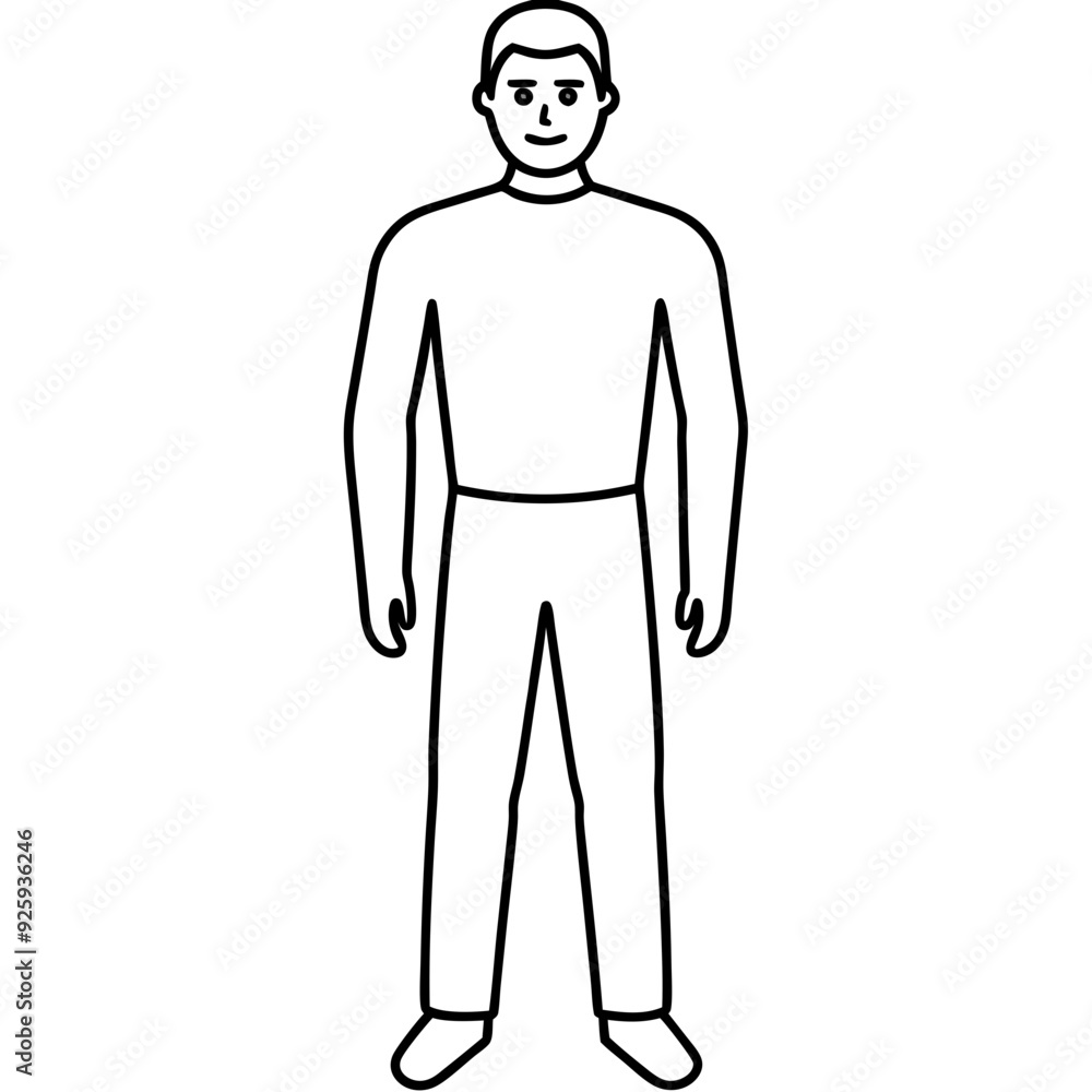 Mann figure line art vector illustration Mann figure line art vector illustration