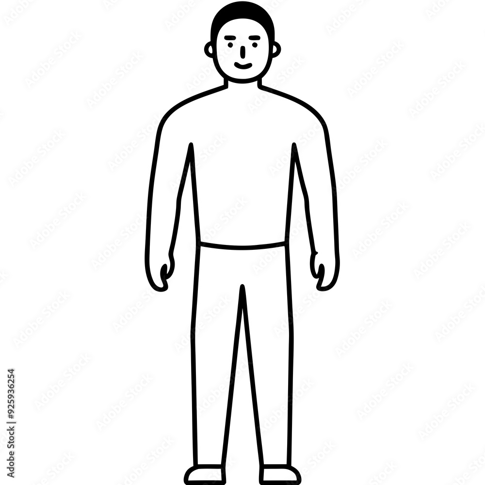 Mann figure line art vector illustration Mann figure line art vector illustration