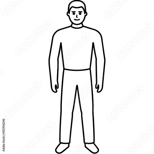 Mann figure line art vector illustration