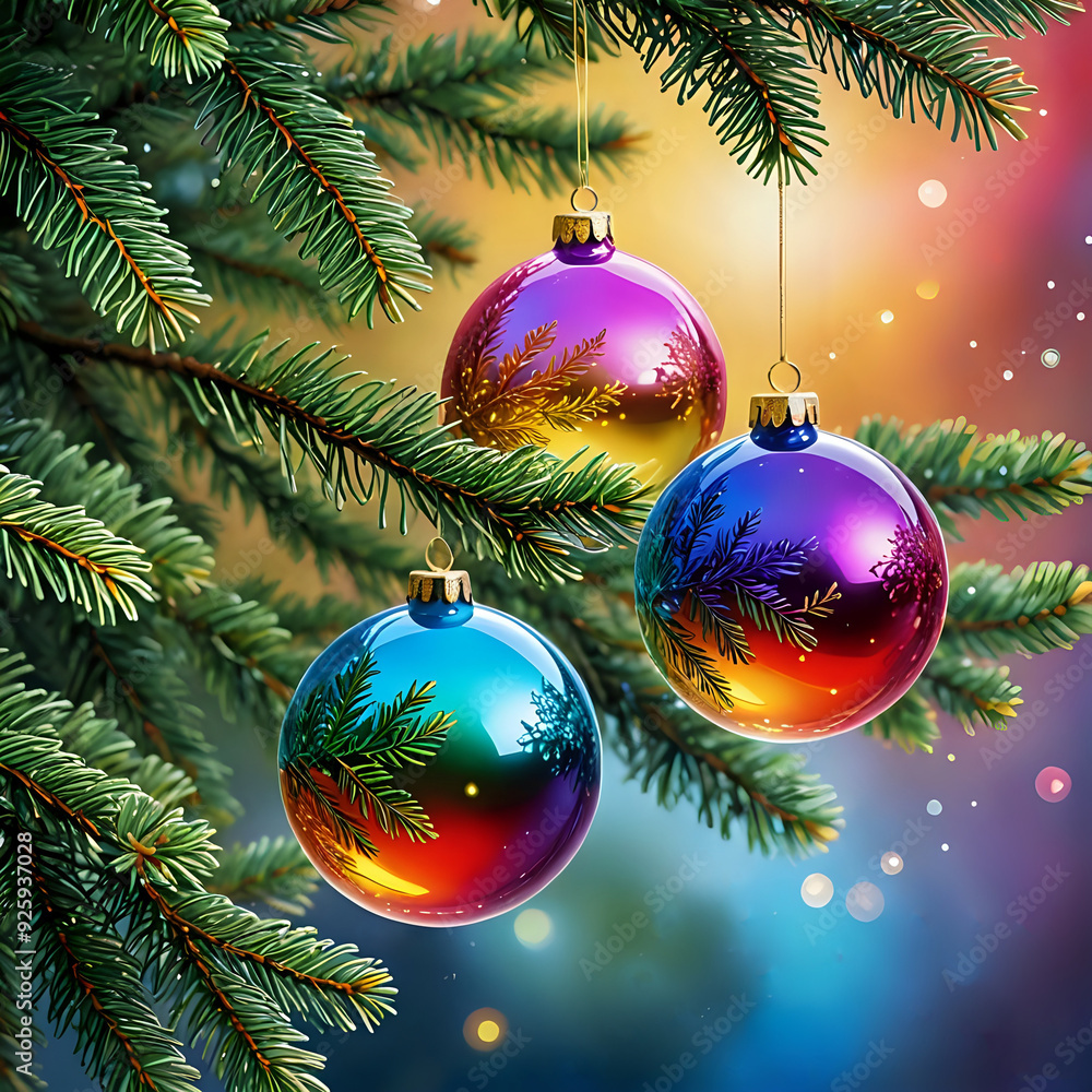 Abstraktion Neujahr, Silvester, Weihnachten, Zweig mit bunten Neujahrskugeln 1х1. Hintergrund für das Design 2. Abstraktion Neujahr, Silvester, Weihnachten, Zweig mit bunten Neujahrskugeln 1х1. Hintergrund für das Design 2.