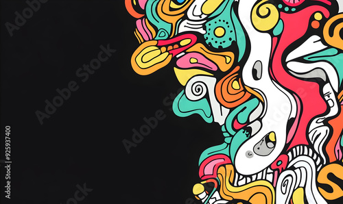 doodle with unique shape and pattern background