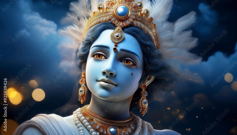 Lord Krishna portrait Clip art Illustration. Generated image. Generated image Lord Krishna portrait Clip art Illustration. Generated image. Generated image