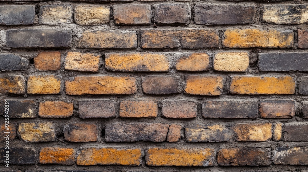 A close-up of an old brick wall with a variety of textures, from smooth to rough and crumbling, adding depth A close-up of an old brick wall with a variety of textures, from smooth to rough and crumbling, adding depth