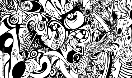 doodle with unique shape and pattern background