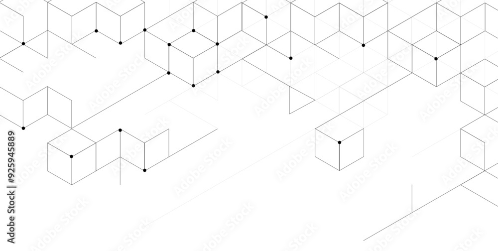 Isometric shape blocks with dots on white background Isometric shape blocks with dots on white background