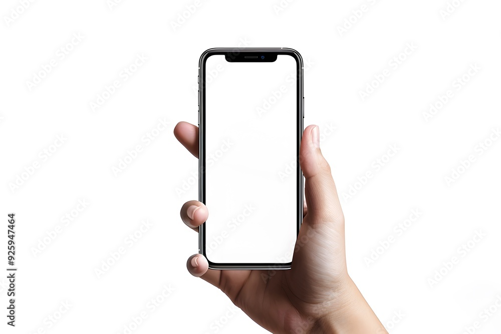 Phone mockup in hand clipping path Studio shot of smartphone with blank white screen High quality photo
Phone mockup in hand clipping path Studio shot of smartphone with blank white screen High quality photo