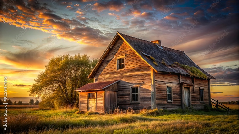 Old house with rustic charm in the evening light, vintage, sunset, home, architecture, twilight, dusk, antique, cozy Old house with rustic charm in the evening light, vintage, sunset, home, architecture, twilight, dusk, antique, cozy