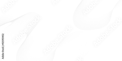 Abstract white blend digital wave lines and technology transparent background. Minimal carve wavy white and gray flowing wave lines and glowing moving lines. Futuristic sound wave lines background.